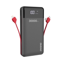Externí baterie / power bank DUDAO - vestavěné USB-C / Micro USB / Lightning - 30000 mAh - černá