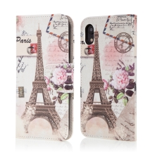 Puzdro pre Apple iPhone Xr - stojan + slot na kreditnú kartu - umelá koža - Eiffelova veža