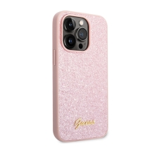Kryt GUESS 4G Metal pre Apple iPhone 14 Pro - umelá koža - ružový