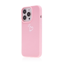 Kryt pro Apple iPhone 13 Pro Max - srdce - gumový - růžový
