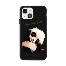 Kryt pro Apple iPhone 13 - roztomilá panda - gumový - černý