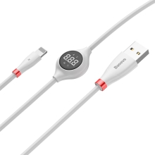Synchronizační a nabíjecí kabel BASEUS - Lightning pro Apple zařízení - LCD displej - 1,2m - bílý