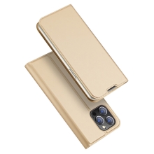 Puzdro DUX DUCIS pre Apple iPhone 14 Pro - stojan - umelá koža - zlaté