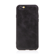 Kryt pro Apple iPhone 6 / 6S - umělá kůže / gumový - černý