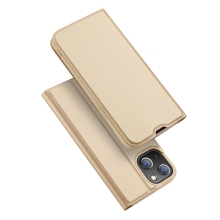 Puzdro DUX DUCIS pre Apple iPhone 14 - stojan - umelá koža - zlaté