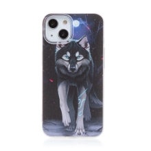 Kryt pro Apple iPhone 14 - gumový - půlnoční vlk