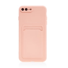 Kryt pro Apple iPhone 7 Plus / 8 Plus prostor pro platební kartu - silikonový - růžový