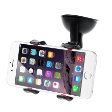 Držiak do auta pre Apple iPhone - na sklo / palubnú dosku - s prísavkou - klipové uchytenie - čierny