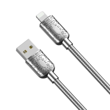Synchronizační a nabíjecí kabel XO - Lightning pro Apple iPhone / iPad - kovové koncovky - stříbrný