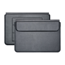 Puzdro / stojan pre Apple MacBook Pro / Air - 13" / 14" - syntetická koža - čierne