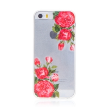 Kryt BABACO pro Apple iPhone 5 / 5S / SE - gumový - průhledný - růže