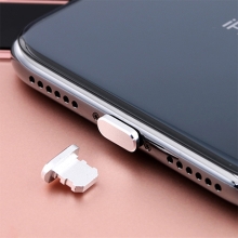 Záslepka konektoru Lightning pro Apple iPhone / iPad - antiprachová - hliníková - stříbrná