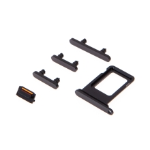 Puzdro / zásuvka na kartu Nano SIM + bočné tlačidlá pre Apple iPhone 13 - čierne - Kvalita A+