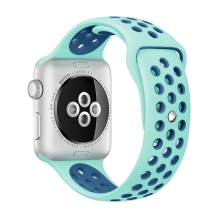 Řemínek pro Apple Watch 45mm / 44mm / 42mm - silikonový - zelený / modrý - (M/L)
