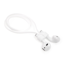Šnúrka / úchyt pre Apple AirPods - s magnetmi na pripojenie - silikónová - biela