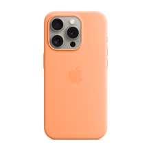 Originální kryt pro Apple iPhone 15 Pro - MagSafe - silikonový - sorbetově oranžový