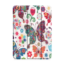 Pouzdro pro Apple iPad Pro 11" (2018 / 2020 / 2021) - stojánek - květiny a motýli