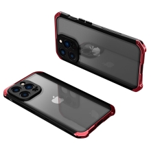 Kryt ELEMENT BOX pro Apple iPhone 14 Pro - odolný - kovový / skleněný - černý / červený