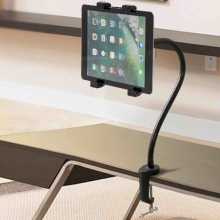 Držák pro Apple iPad - kovový - ohebný husí krk - 360° otočný - černý