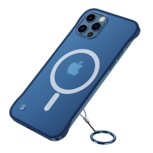 Kryt pro Apple iPhone 13 Pro + kroužek - podpora MagSafe - plastový / gumový - tmavě modrý