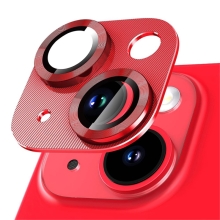 Tvrzené sklo (Tempered Glass) pro Apple iPhone 13 / 13 mini - na čočku zadní kamery - červené
