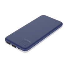 Externí baterie / power bank PURIDEA - 10000 mAh - 2x USB, 3A - bílá / modrá