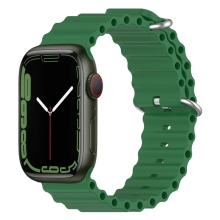 Řemínek pro Apple Watch 41mm / 40mm / 38mm - oceánský - silikonový - vojtěškově zelený
