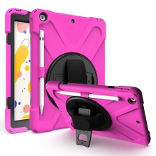 Kryt / obal pro Apple iPad 10,2" (2019-2021) - outdoor - odolný - s páskem na ruku - stojánek - růžový