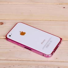 Ochranný ultra tenký hliníkový rámeček / bumper LOVE MEI (tl. 0,7 mm) pro Apple iPhone 4 / 4S - růžový