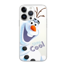 Kryt DISNEY pro Apple iPhone 14 Pro - Ledové království - sněhulák Olaf - gumový - průhledný