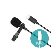 Mikrofon XO pro Apple iPad / Mac - externí - klipový - USB-C - černý