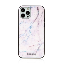 Kryt BABACO pro Apple iPhone 12 / 12 Pro - skleněný - růžový mramor
