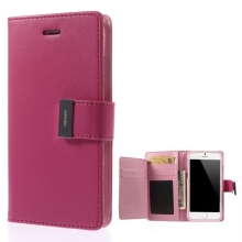 Vyklápěcí pouzdro - peněženka Mercury pro Apple iPhone 6 / 6S - s prostorem pro umístění platebních karet - růžové