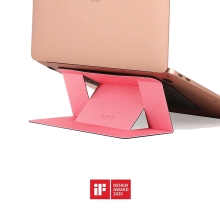 Stojánek / podložka pro Apple MacBook - nalepovací - umělá kůže - měkký povrch - růžový