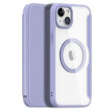 Pouzdro DUX DUCIS Skin X pro Apple iPhone 15 - podpora MagSafe - umělá kůže - fialové