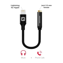 Adaptér Lightning na 3,5 mm jack - pre Apple iPhone - 15 cm - čierny