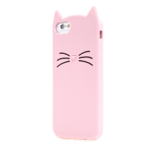 Kryt pre Apple iPhone 6 / 6s - 3D mačka - silikónový - ružový