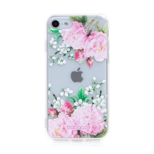 Kryt BABACO pro Apple iPhone 7 / 8 / SE (2020) / SE (2022) - gumový - květiny - průhledný