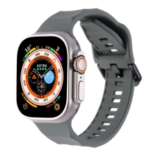 Řemínek pro Apple Watch Ultra 49mm / 45mm / 44mm / 42mm - vlnkový - silikonový - tmavě šedý