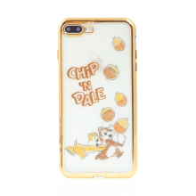Kryt Disney pro Apple iPhone 7 Plus / 8 Plus - Chip a Dale - gumový - průhledný - zlatý