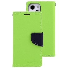 MERCURY Fancy Diary puzdro pre Apple iPhone 14 - umelá koža - zelené