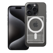 Pouzdro na platební kartu / stojánek pro Apple iPhone - podpora MagSafe - plastové - bílé / průhledné