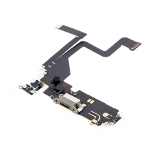 Napájací a dátový konektor s flex káblom + mikrofóny pre Apple iPhone 14 Pro - zlatý - kvalita A+