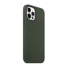 Kryt pro Apple iPhone 12 / 12 Pro - Magsafe - silikonový - tmavě zelený