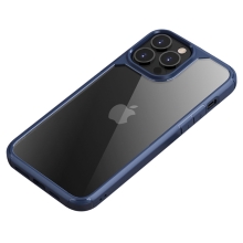 Kryt IPAKY pro Apple iPhone 13 Pro Max - plastový / gumový - průhledný / modrý