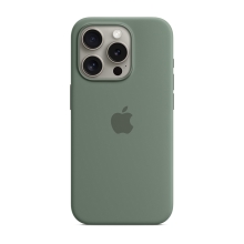 Originální kryt pro Apple iPhone 15 Pro - MagSafe - silikonový - cypřišově zelený