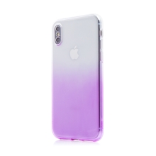 Kryt pro Apple iPhone X / Xs - barevný přechod - gumový - průhledný / fialový