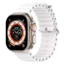 Řemínek pro Apple Watch Ultra 49mm / 45mm / 44mm / 42mm - oceánský - silikonový - bílý