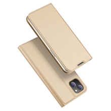 Pouzdro DUX DUCIS pro Apple iPhone 14 Max - stojánek - umělá kůže - zlaté