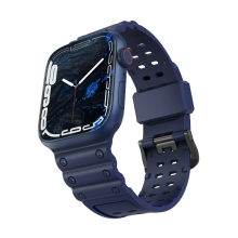 Remienok pre Apple Watch Ultra 49 mm / 45 mm / 44 mm / 42 mm - silikónový - dvojitá pracka - modrý
